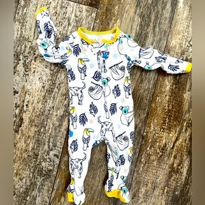 Cloud island size NB footie pjs with sloth design